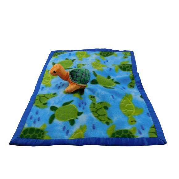 Ty Turtle Baby Security Blanket Lovey Plush 20" x 15" Stuffed Animal - Picture 4 of 7